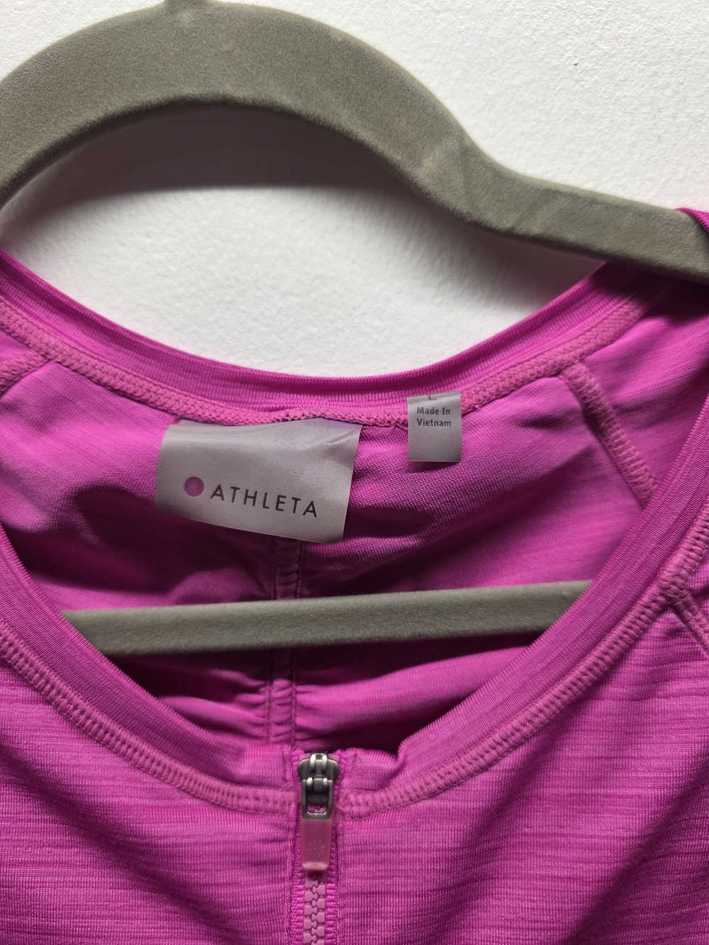 Athleta Women's Long-Sleeve Half-Zip Top in Bright Magenta - Picture 2 of 7